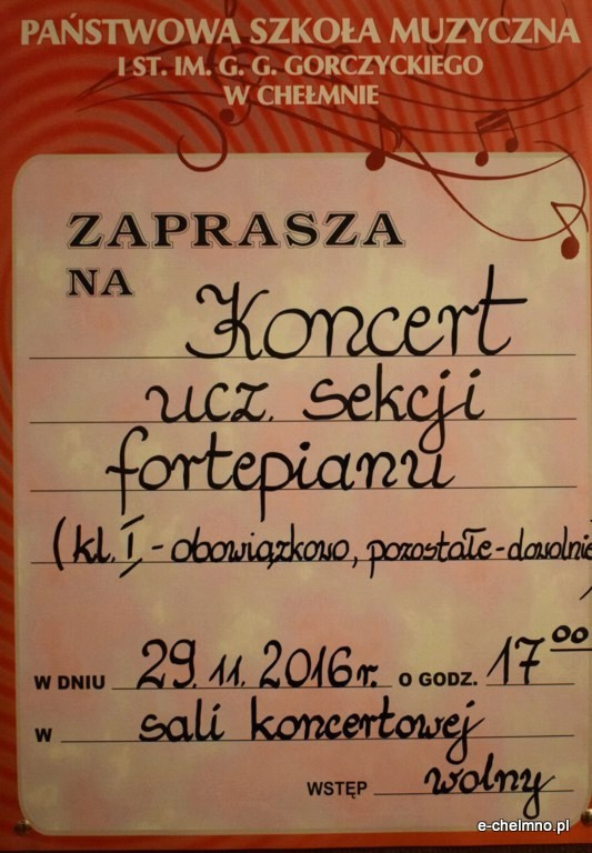 Koncert uczniów sekcji fortepianu w Państwowej Szkole Muzycznej