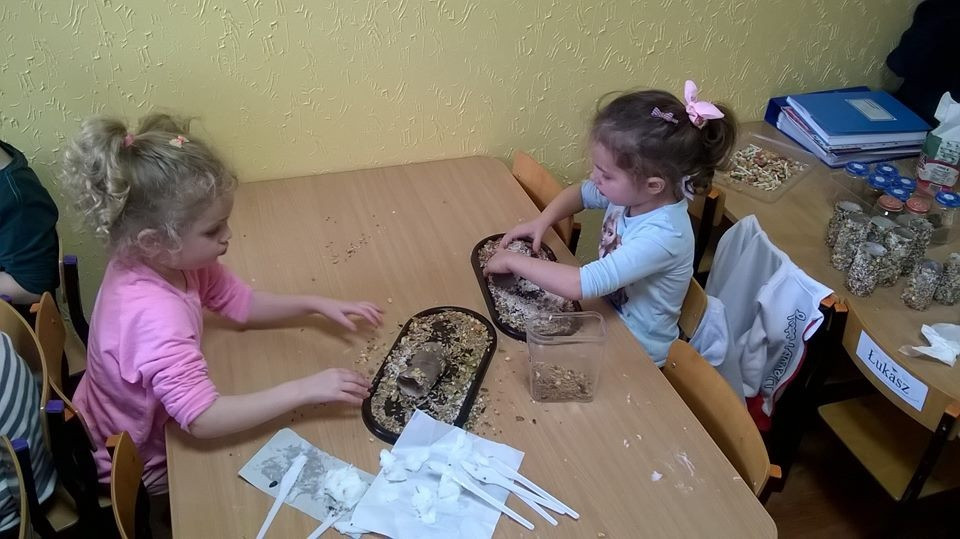 Akcja dokarmiania ptaków zimą w Niepublicznym Przedszkolu 