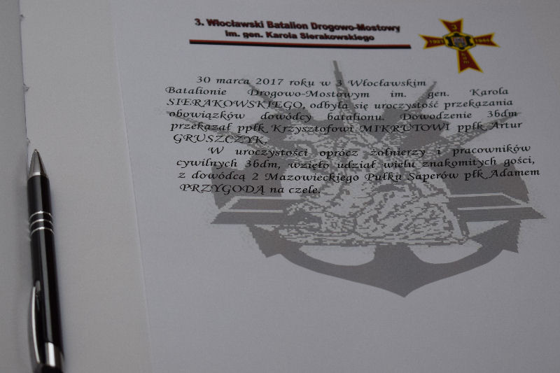 Uroczysty apel z okazji przekazania i przyjęcia obowiązków dowódcy 3. Batalionu Drogowo-Mostowego