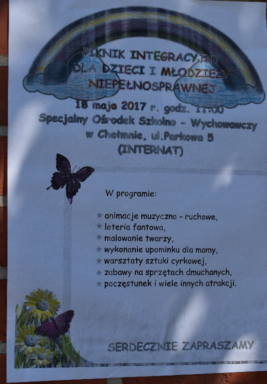 Piknik Integracyjny dla dzieci i młodzieży niepełnosprawnej w Specjalnym Ośrodku Szkolno-Wychowawczym