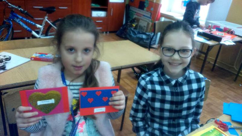 Romantyczne kartki walentynkowe czwartoklasistów