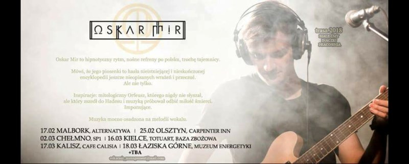Już jutro Oskar Mir zagra dla Kornelii Jagodzińskiej - Przyjdźcie koniecznie na koncert w SP1
