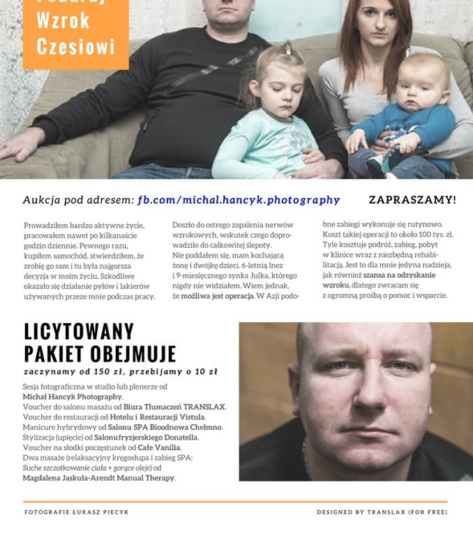 DO WYGRANIA pakiet dla dwojga: sesja zdjęciowa, romantyczna kolacja i zabiegi SPA - Licytacja dla Czesława