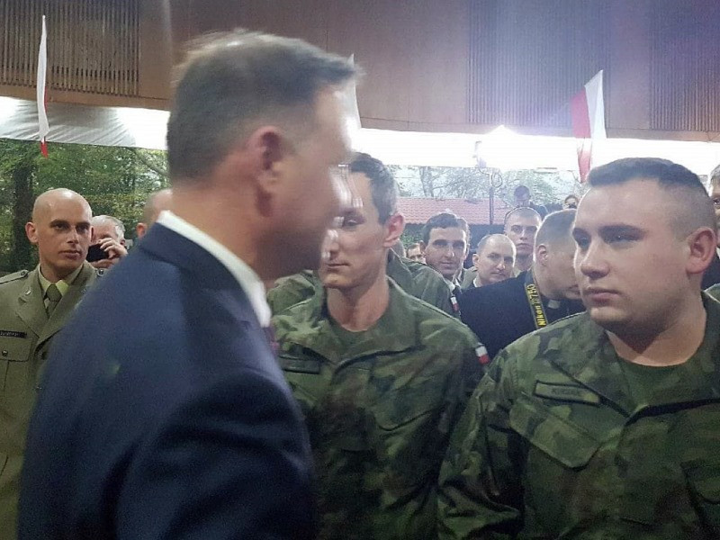 Żołnierze 3. Batalionu Drogowo-Mostowego na spotkaniu z Prezydentem Andrzejem Dudą