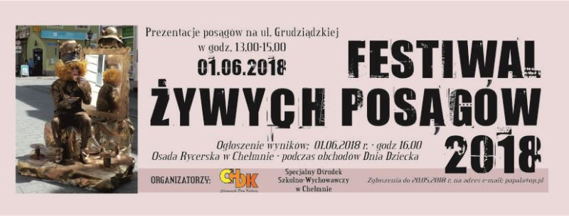 1 czerwca - Zapraszamy do udziału w Festiwalu Żywych Posągów