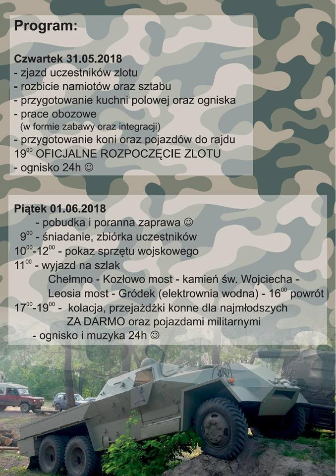 31.05-03.06 - VI Zlot Militarny: Rajd Szlakiem Twierdzy Chełmno