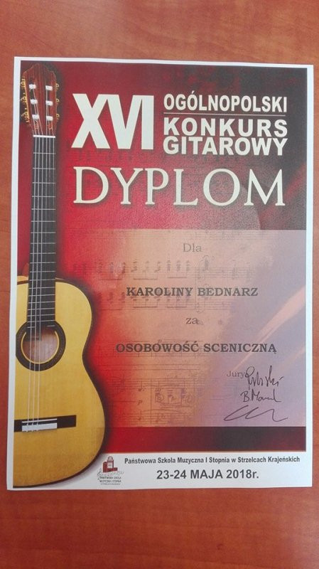 Karolina Bednarz najlepsza w XVI Ogólnopolskim Konkursie Gitarowym