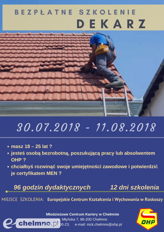 MCK OHP zaprasza na darmowe szkolenia