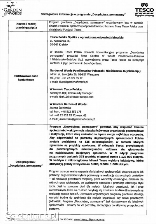 Zbliża się V edycja programu: Decydujesz, pomagamy
