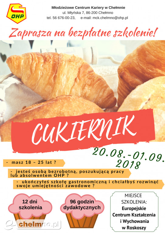 Bezpłatne szkolenie: stolarz, kamieniarz, cukiernik