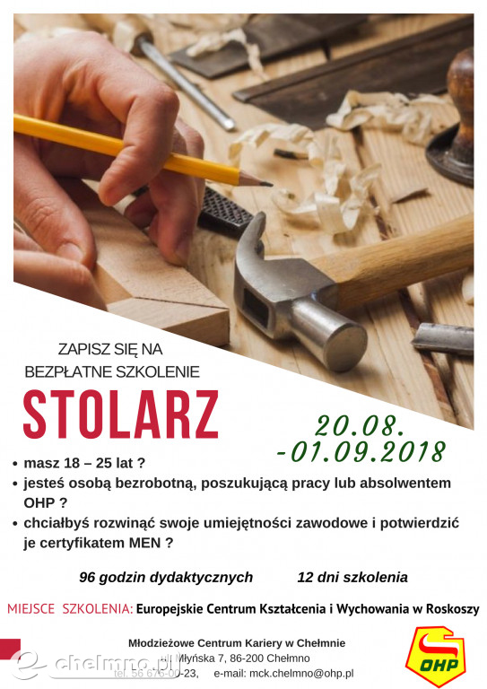 Bezpłatne szkolenie: stolarz, kamieniarz, cukiernik