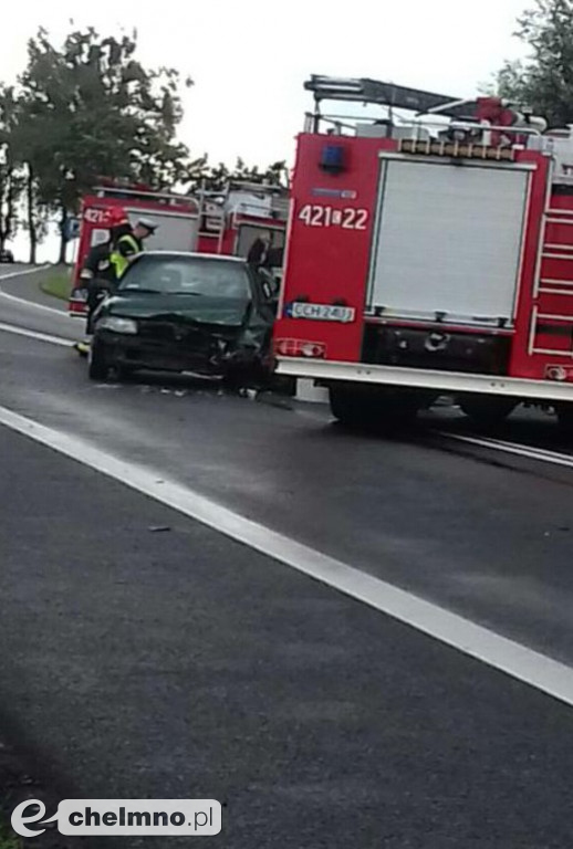 Wypadek 3 aut na drodze krajowej nr 91 w Stolnie