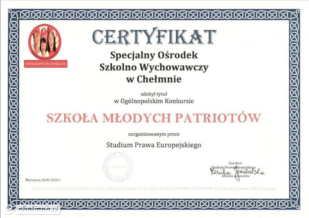 SOSW otrzymał tytuł Szkoły Młodych Patriotów