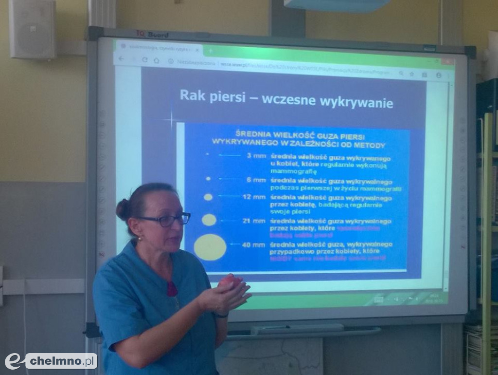 Pasowanie na ucznia i pogadanka na temat profilaktyki nowotworu