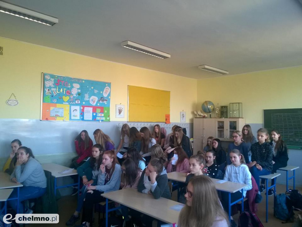 Pasowanie na ucznia i pogadanka na temat profilaktyki nowotworu