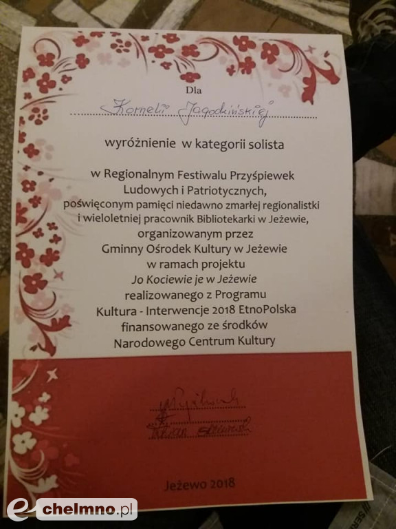 Kornelia Jagodzińska wyróżniona na Festiwalu Przyśpiewek Ludowych