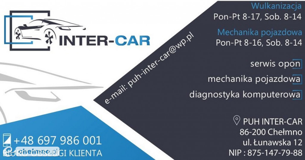 Firma INTER-CAR ul. Łunawska 12 zaprasza