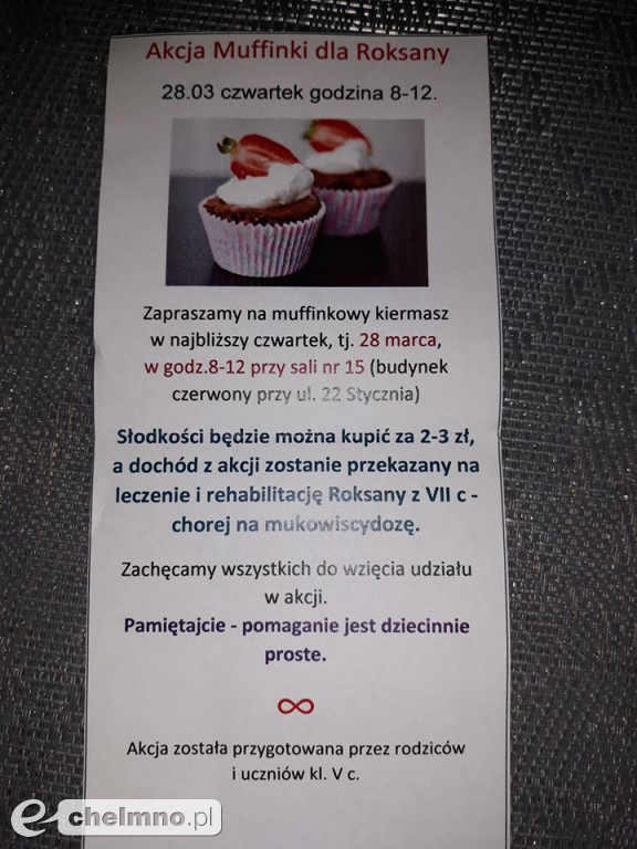 Akcja Muffinki dla Roksany chorej na mukowiscydozę