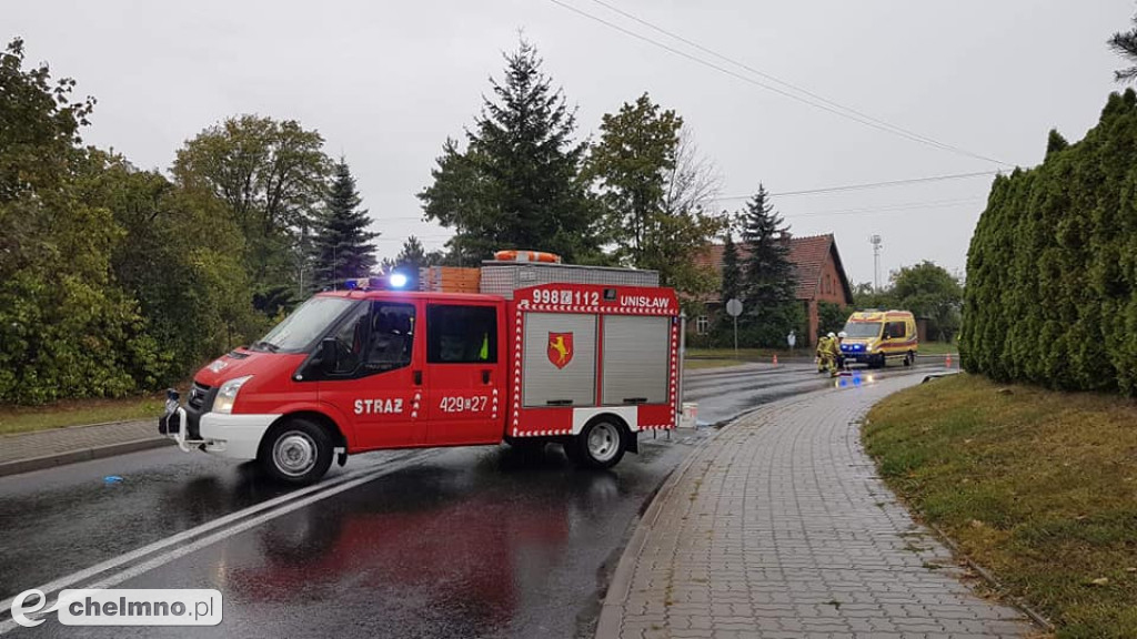 Wpadli w poślizg: wypadek w Unisławiu