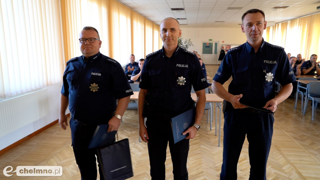 Mł. asp. Piotr Rączkowiak i drużyna z Chełmna wyróżnieni