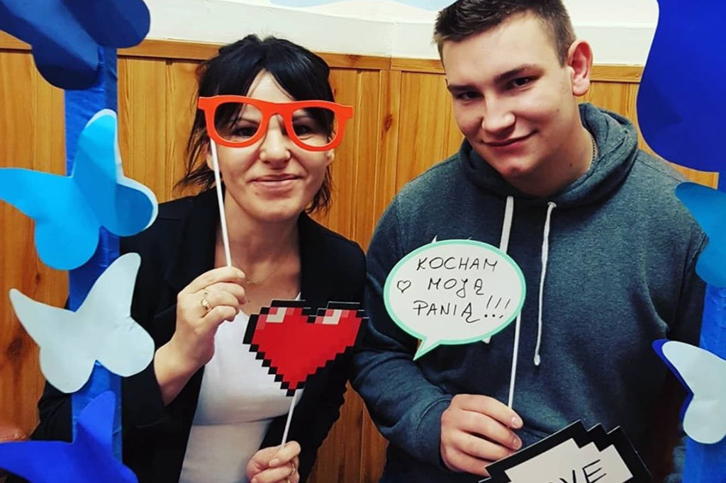 Walentynkowa fotobudka w kolorze blue