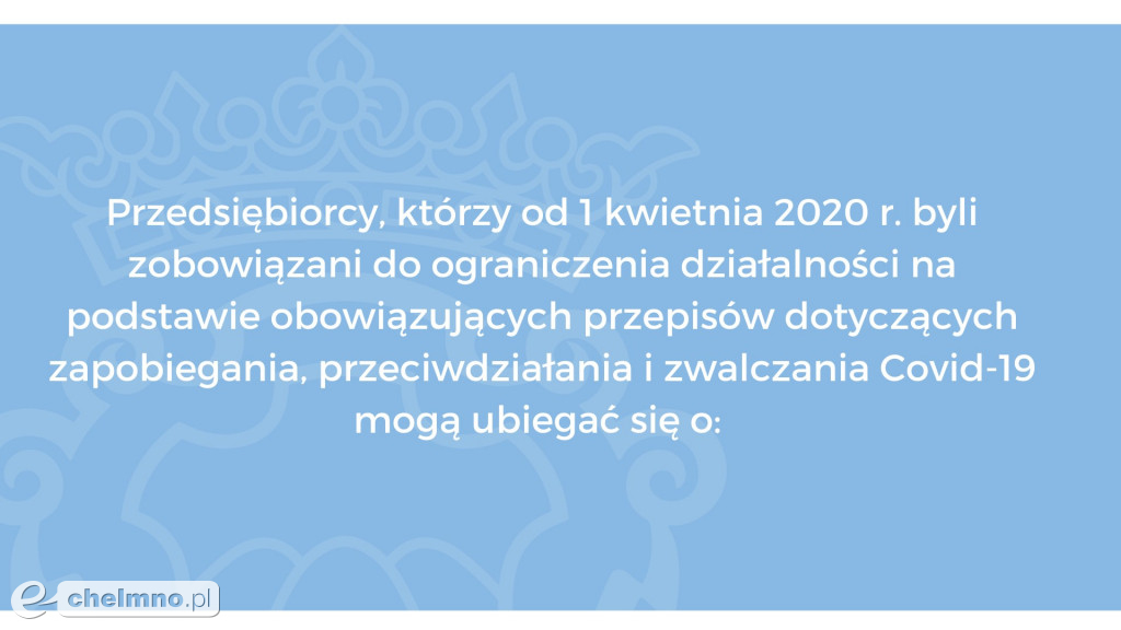 Formy wsparcia dla przedsiębiorców z Gminy Miasto Chełmno
