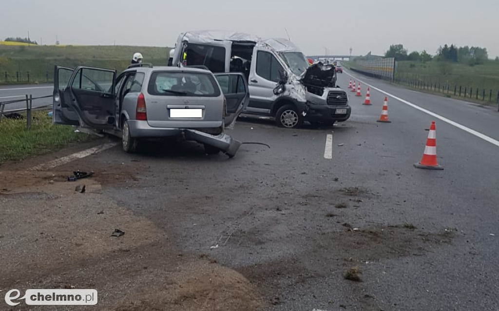 Kolizja na autostradzie A1. Sześć osób zabranych do szpitali