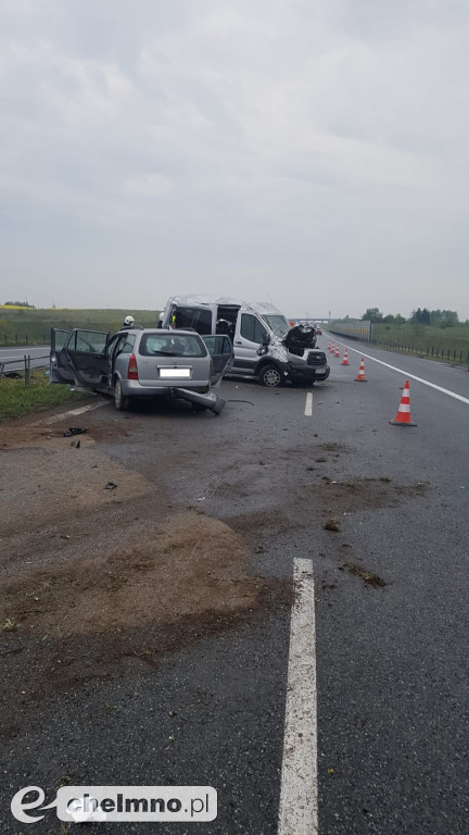 Kolizja na autostradzie A1. Sześć osób zabranych do szpitali