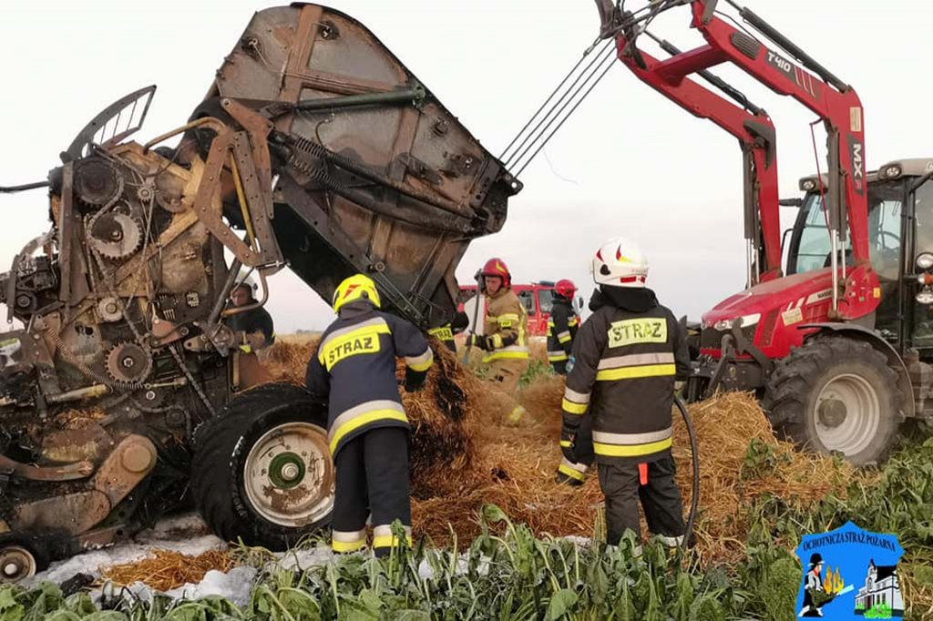 Całkowicie spłonęła prasa w Trzebczu Szlacheckim