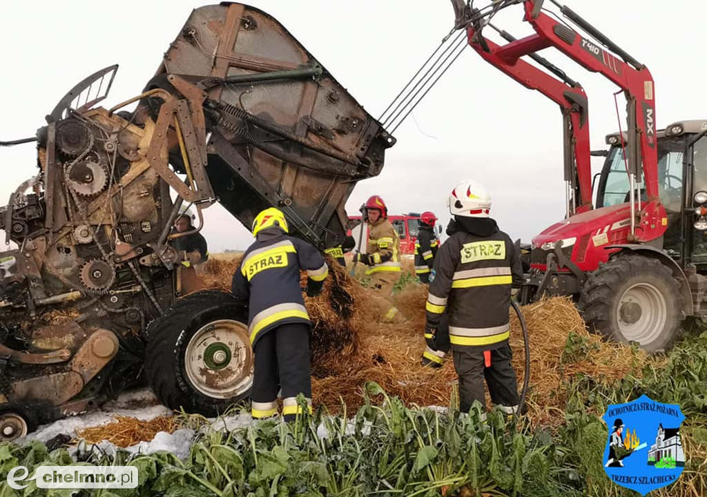 Całkowicie spłonęła prasa w Trzebczu Szlacheckim