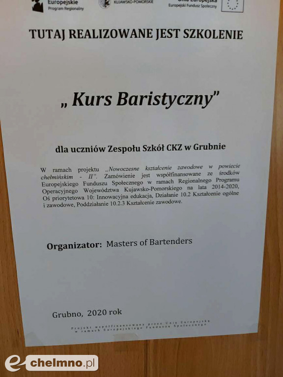 Ciekawy kurs baristyczny w ZS CKZ w Grubnie