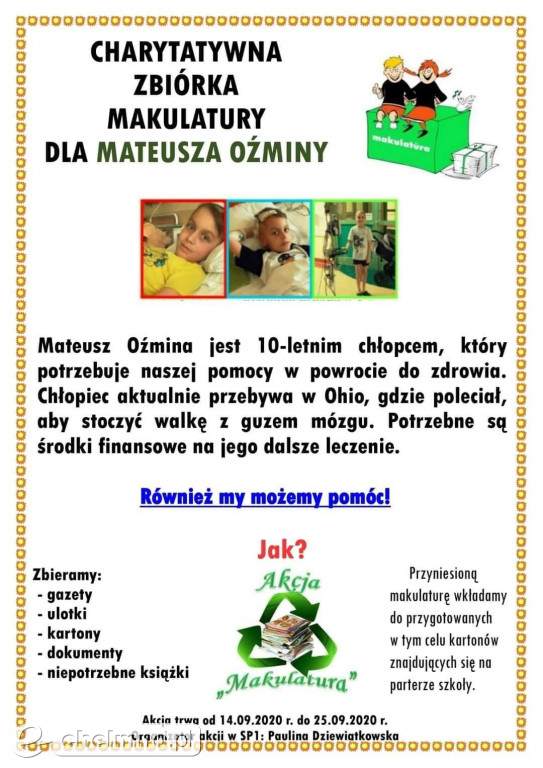 Uczniowie z Jedynki przekazali 1, 5 tony makulatury