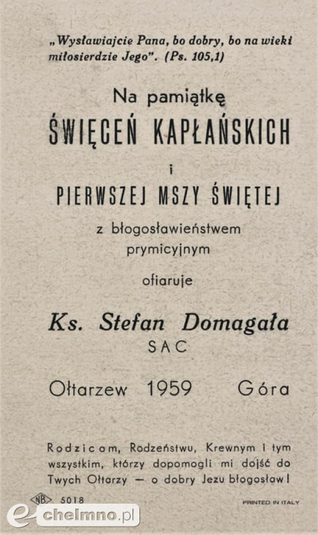 Ks. Stefan DOMAGAŁA: Wspomnienie
