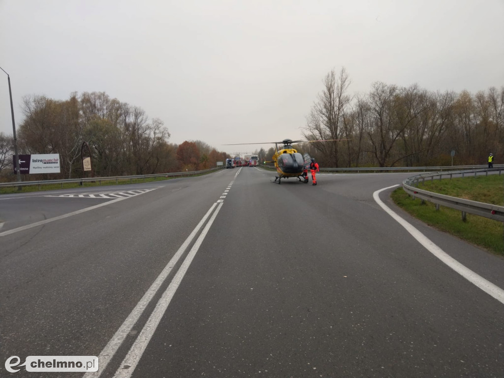 Wypadek na DK91 całkowicie zablokował drogę