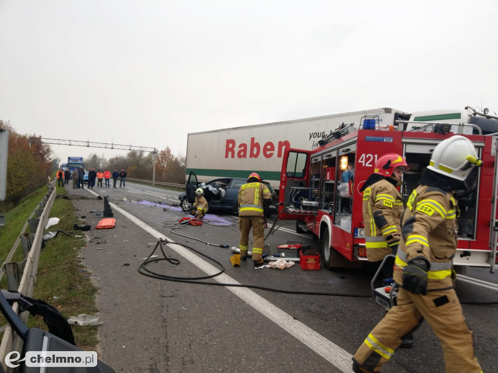 Wypadek na DK91 całkowicie zablokował drogę