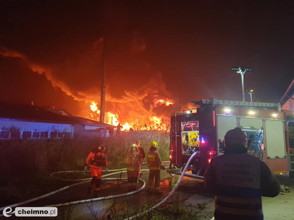 Ogromny pożar składowiska opon w Raciniewie