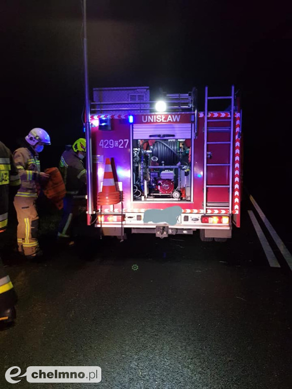 Dachowanie w Raciniewie. Kobieta przetransportowana do szpitala