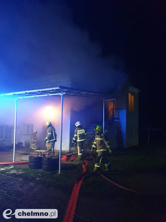 Strażacy gasili pożar w kotłowni