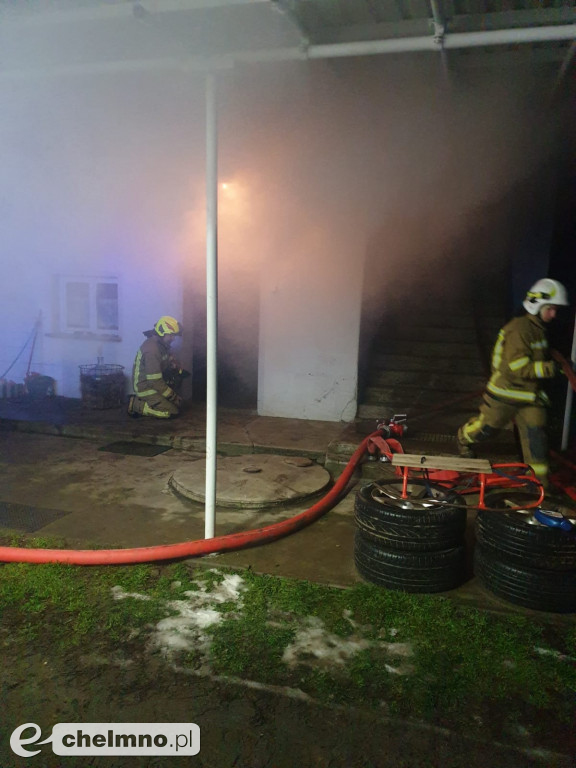 Strażacy gasili pożar w kotłowni