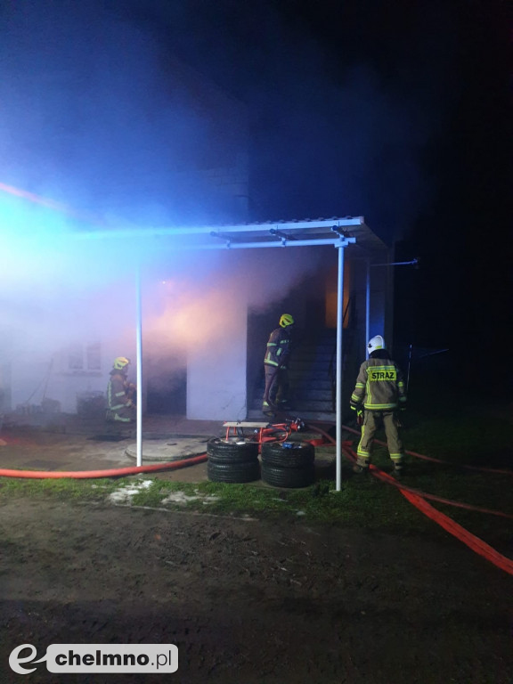 Strażacy gasili pożar w kotłowni