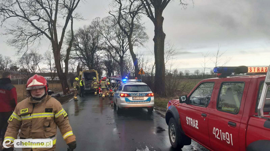 Uderzył w drzewo w Stablewicach. 30-latek trafił do szpitala