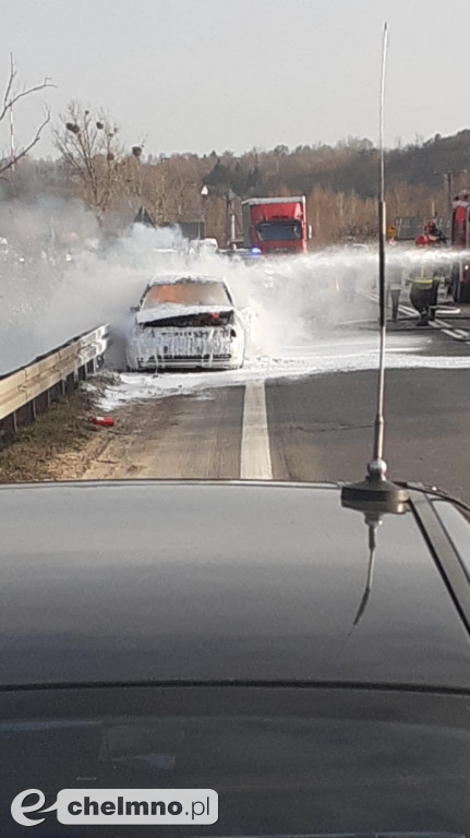 Płonęło auto na DK91. Blokada mostu na Wiśle