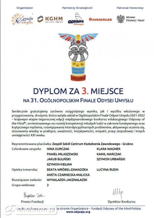 Młodzież z Grubna nie boi się wyzwań