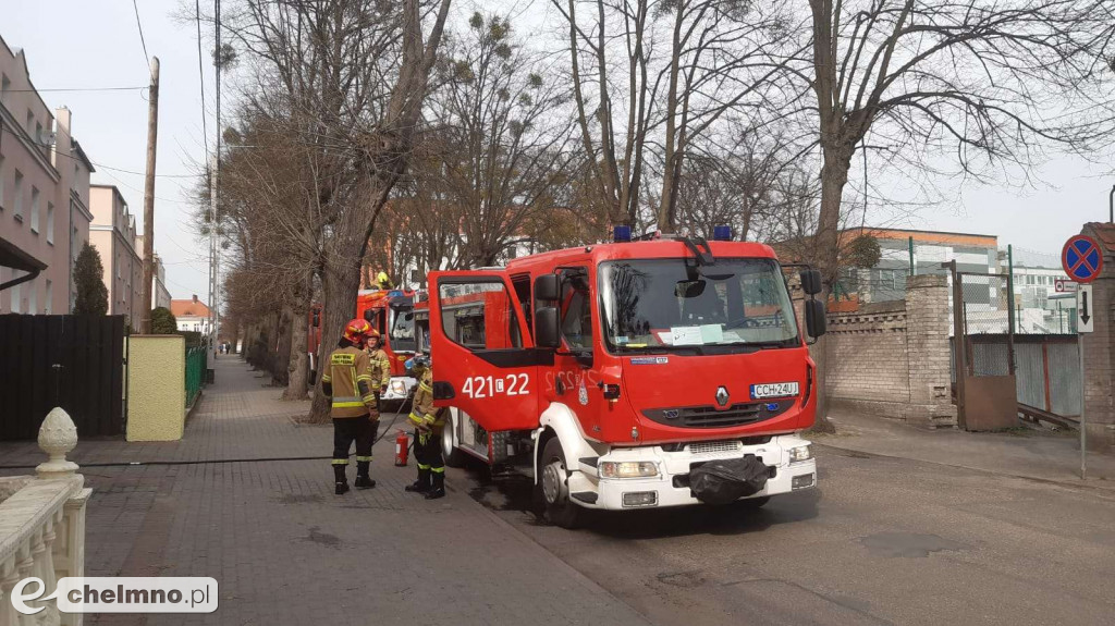 Pożar konstrukcji dachu na ul. Słowackiego