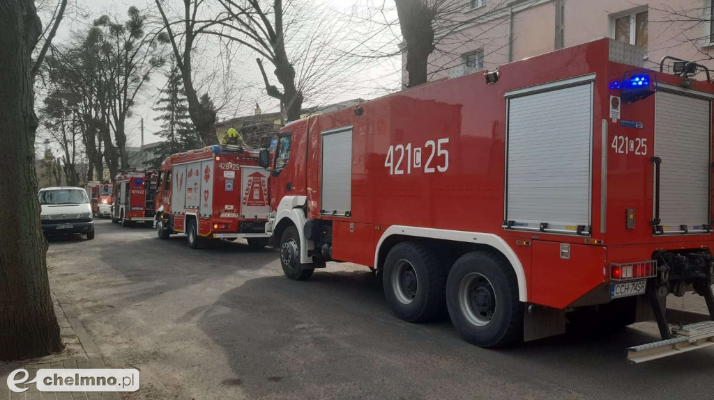 Pożar konstrukcji dachu na ul. Słowackiego