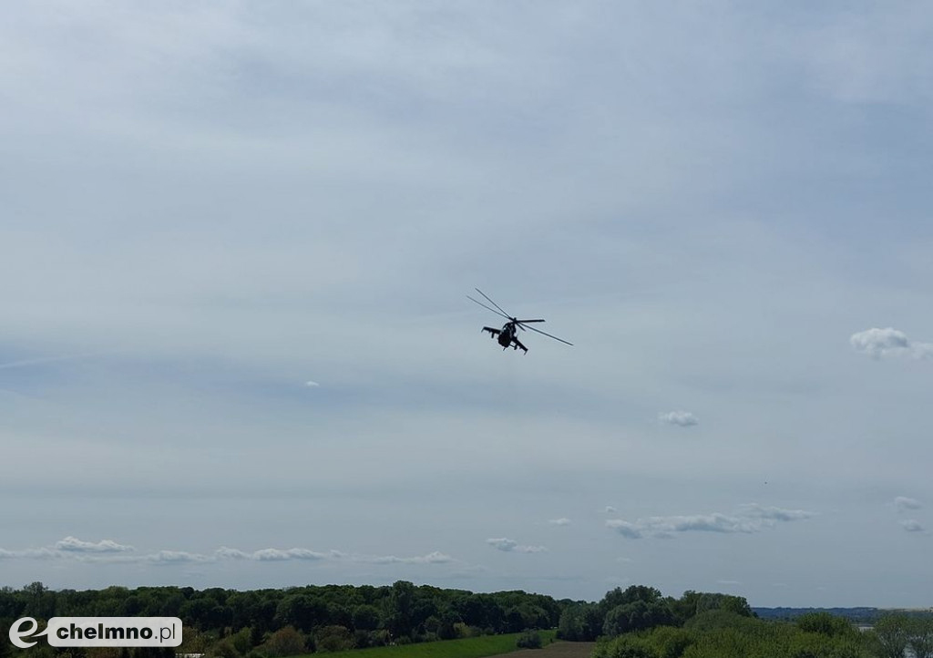 F 16 i śmigłowce na niebie, wybuchy pod Chełmnem