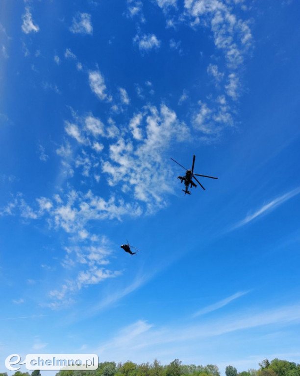 F 16 i śmigłowce na niebie, wybuchy pod Chełmnem