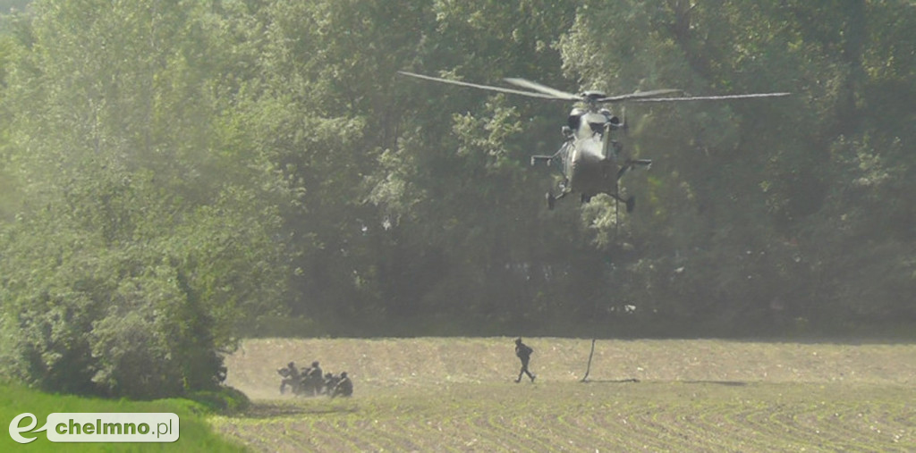 F 16 i śmigłowce na niebie, wybuchy pod Chełmnem