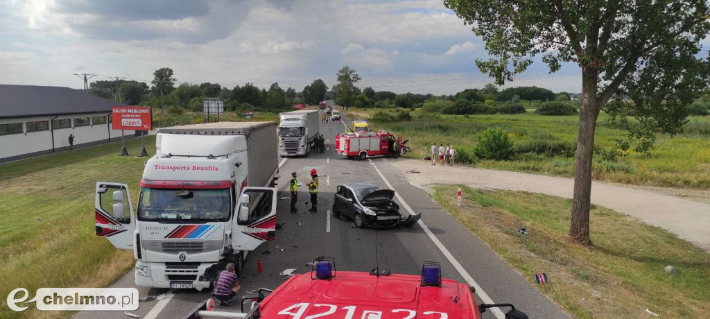 Groźny wpadek na DK91. Po 3 rannych przyleciał helikopter LPR