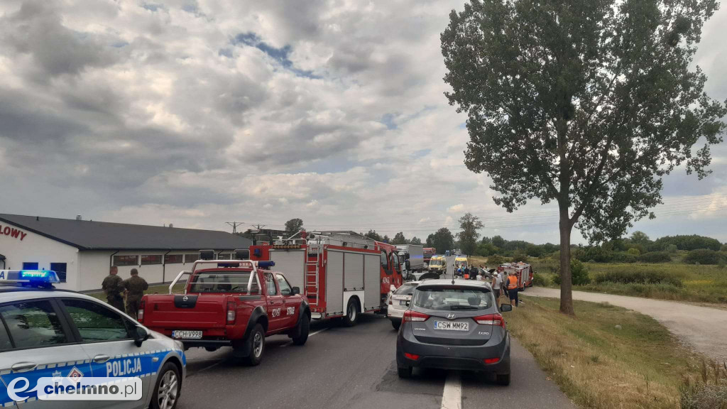 Groźny wpadek na DK91. Po 3 rannych przyleciał helikopter LPR